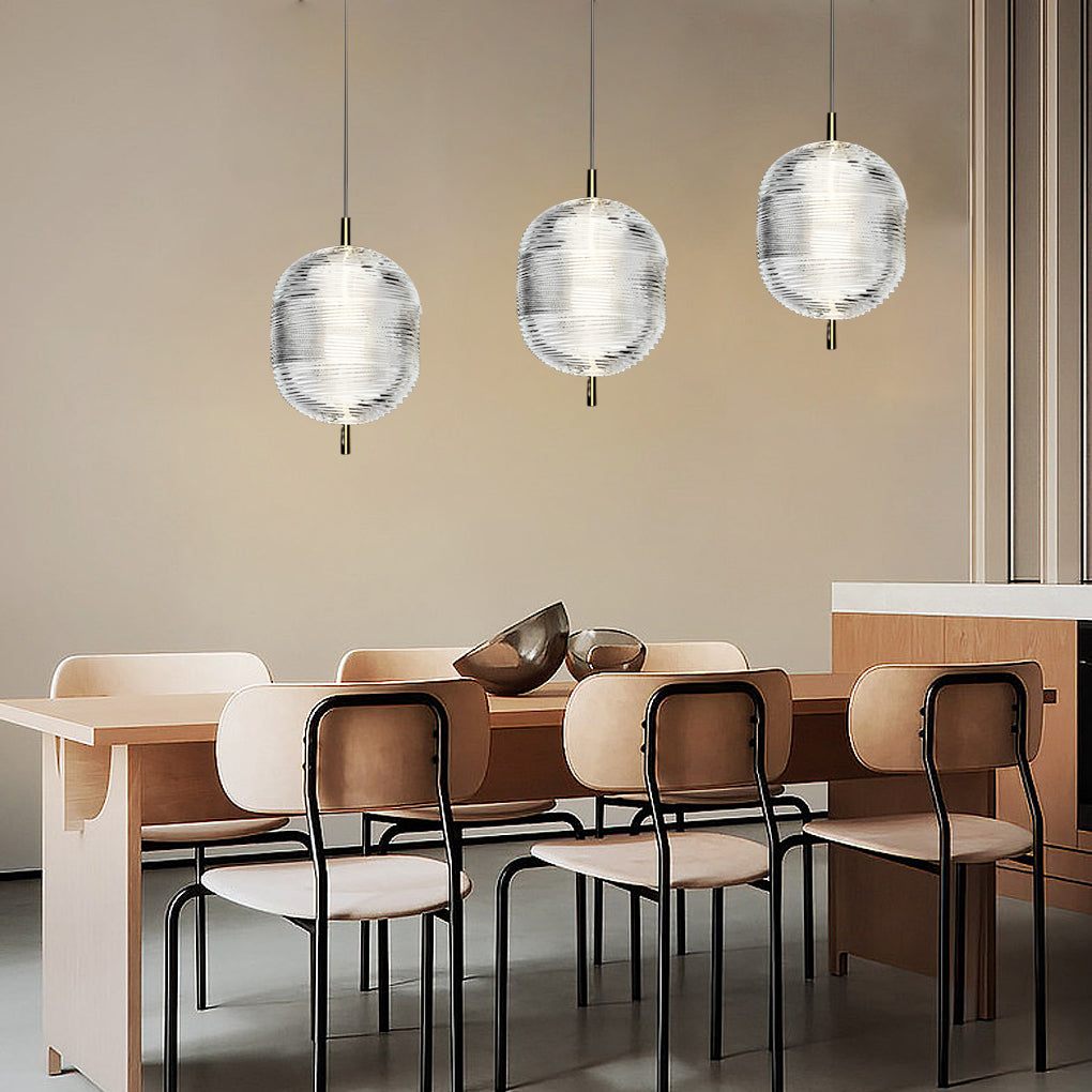 Modern Nordic Glass Shade LED Pendant Light Iron Chandelier for Kitchen Island and Dining Room