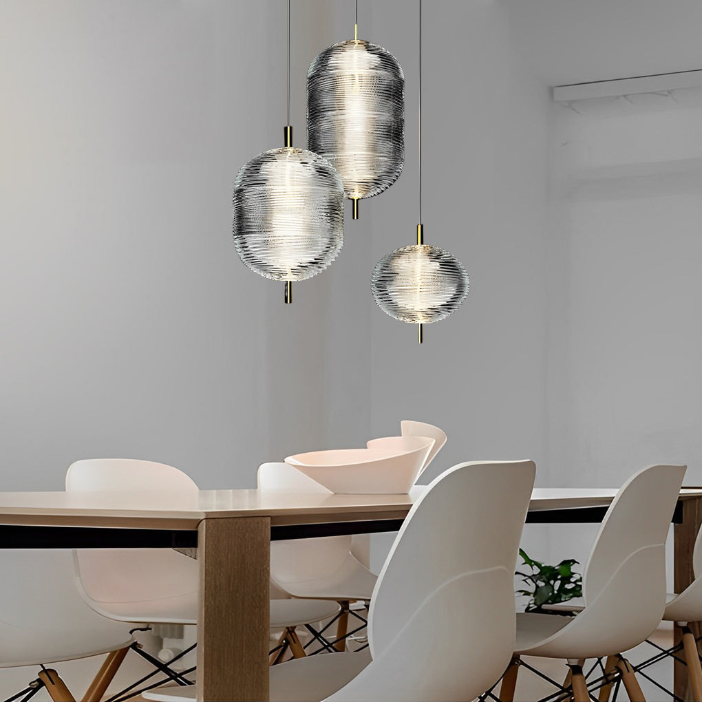Modern Nordic Glass Shade LED Pendant Light Iron Chandelier for Kitchen Island and Dining Room
