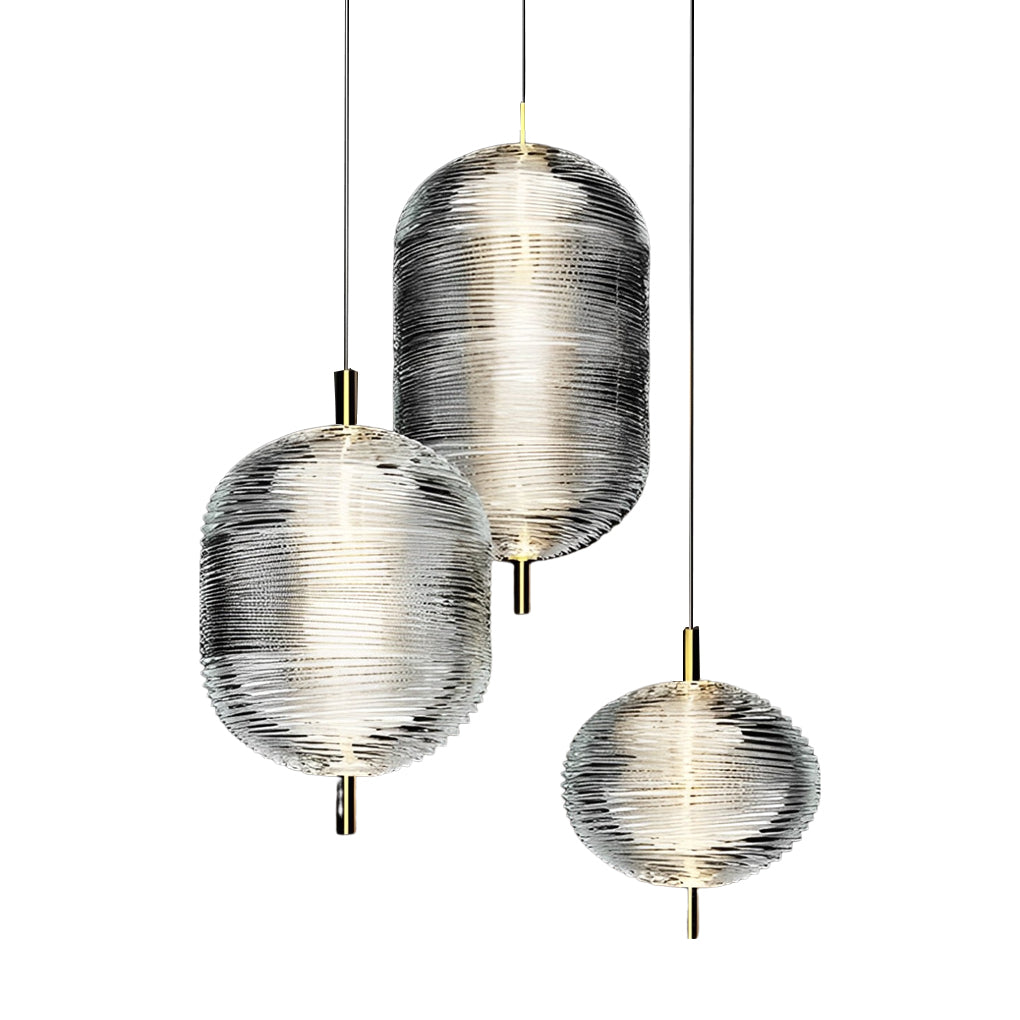 Modern Nordic Glass Shade LED Pendant Light Iron Chandelier for Kitchen Island and Dining Room
