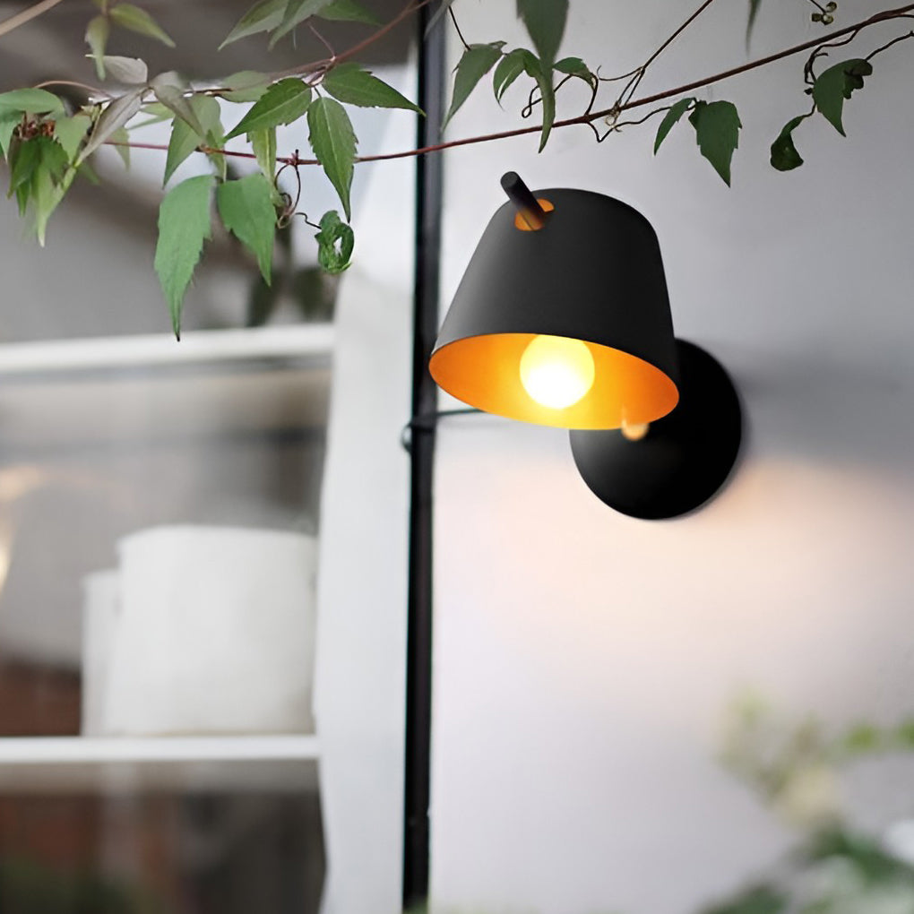 Modern Nordic Hat Style Matte Metal Wall Sconce Lamp for Bedroom and Hallway Lighting