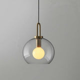 Modern Nordic Industrial Glass Globe Pendant Light for Kitchen Island and Dining Room
