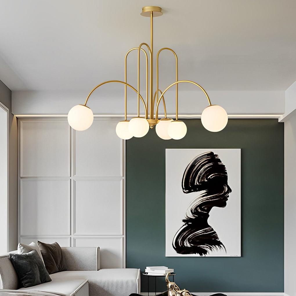 Modern Nordic Iron and Glass Chandelier G9 LED Multi Light Ceiling Fixture for Dining Living Room