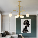 Modern Nordic Iron and Glass Chandelier G9 LED Multi Light Ceiling Fixture for Dining Living Room