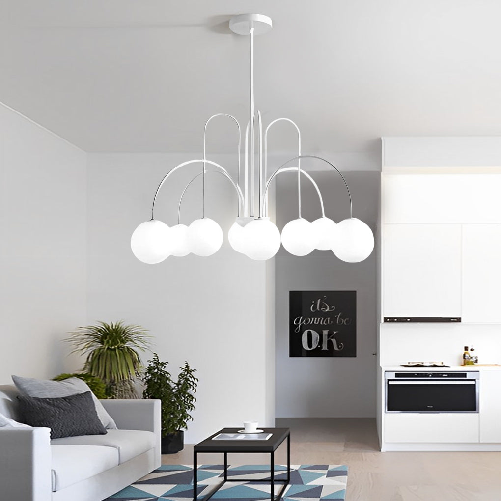 Modern Nordic Iron and Glass Chandelier G9 LED Multi Light Ceiling Fixture for Dining Living Room