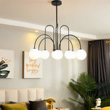 Modern Nordic Iron and Glass Chandelier G9 LED Multi Light Ceiling Fixture for Dining Living Room