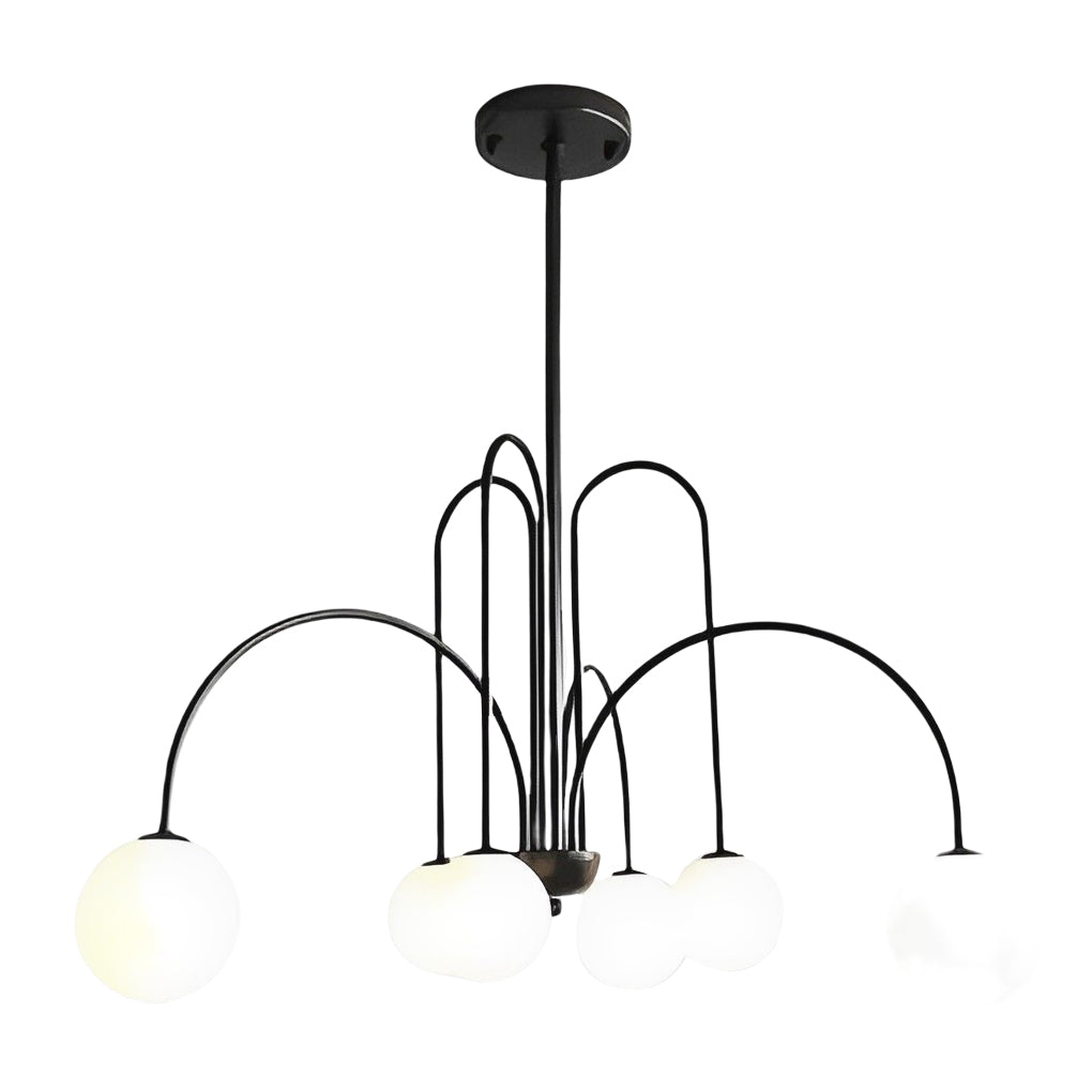 Modern Nordic Iron and Glass Chandelier G9 LED Multi Light Ceiling Fixture for Dining Living Room