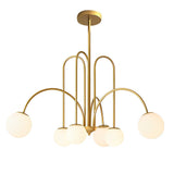 Modern Nordic Iron and Glass Chandelier G9 LED Multi Light Ceiling Fixture for Dining Living Room