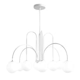 Modern Nordic Iron and Glass Chandelier G9 LED Multi Light Ceiling Fixture for Dining Living Room
