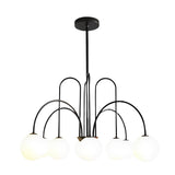 Modern Nordic Iron and Glass Chandelier G9 LED Multi Light Ceiling Fixture for Dining Living Room