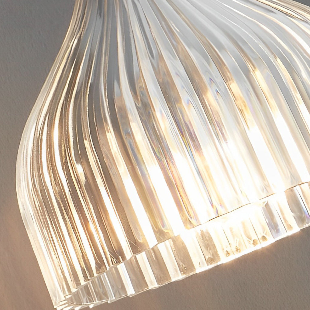 Modern Nordic Iron Wall Sconce with Pleated Lampshade for Bedroom and Corridor Lighting