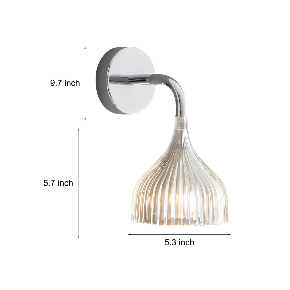 Modern Nordic Iron Wall Sconce with Pleated Lampshade for Bedroom and Corridor Lighting