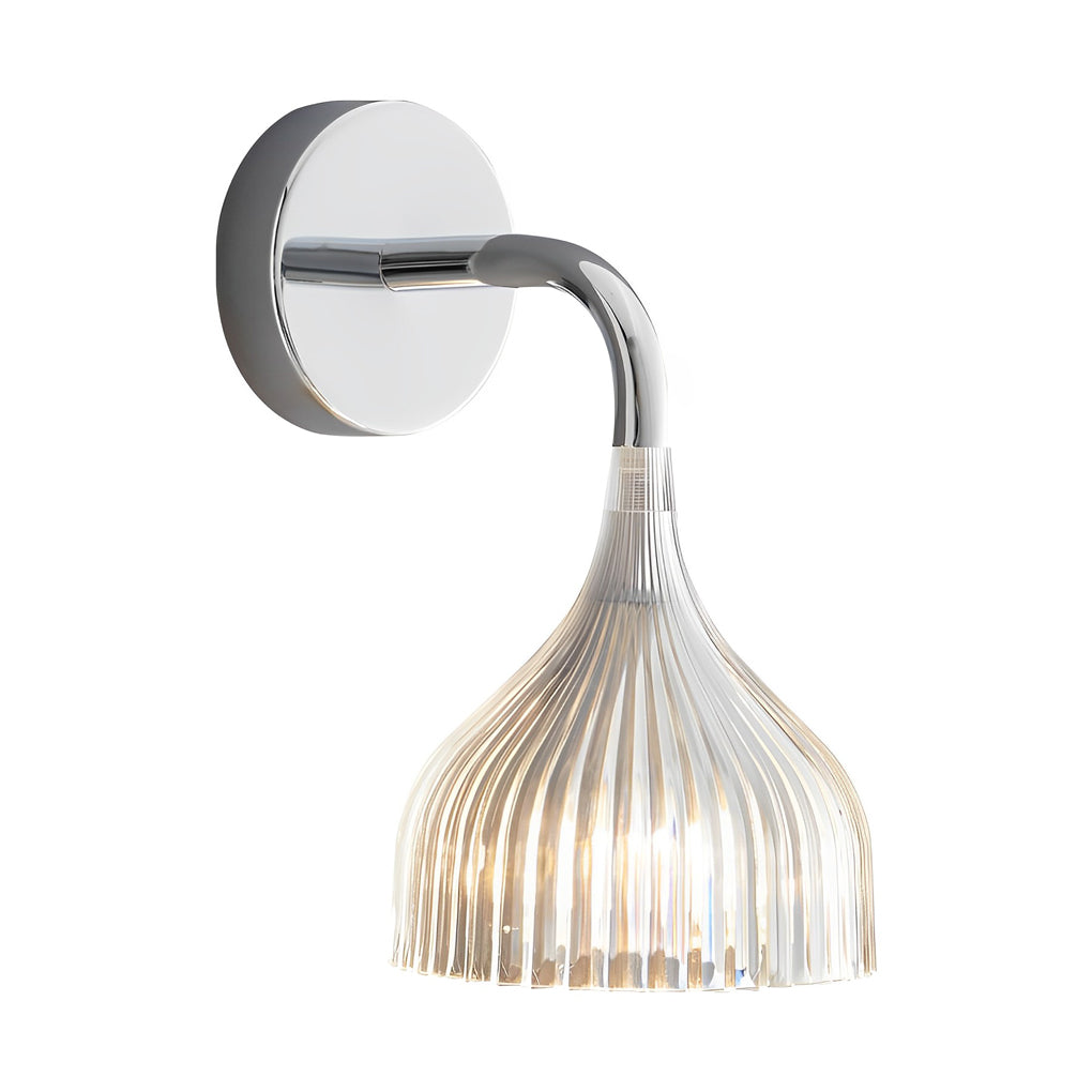 Modern Nordic Iron Wall Sconce with Pleated Lampshade for Bedroom and Corridor Lighting