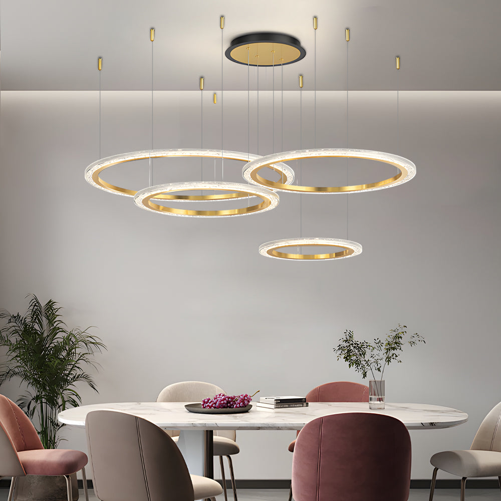 Modern Nordic LED Circular Ring Ceiling Light with 3 Color Dimming for Bedroom Living Room