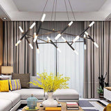 Modern Nordic LED Metal Chandelier 16 Light Industrial Hanging Pendant Lamp for Living Dining Room