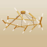 Modern Nordic LED Metal Chandelier 16 Light Industrial Hanging Pendant Lamp for Living Dining Room