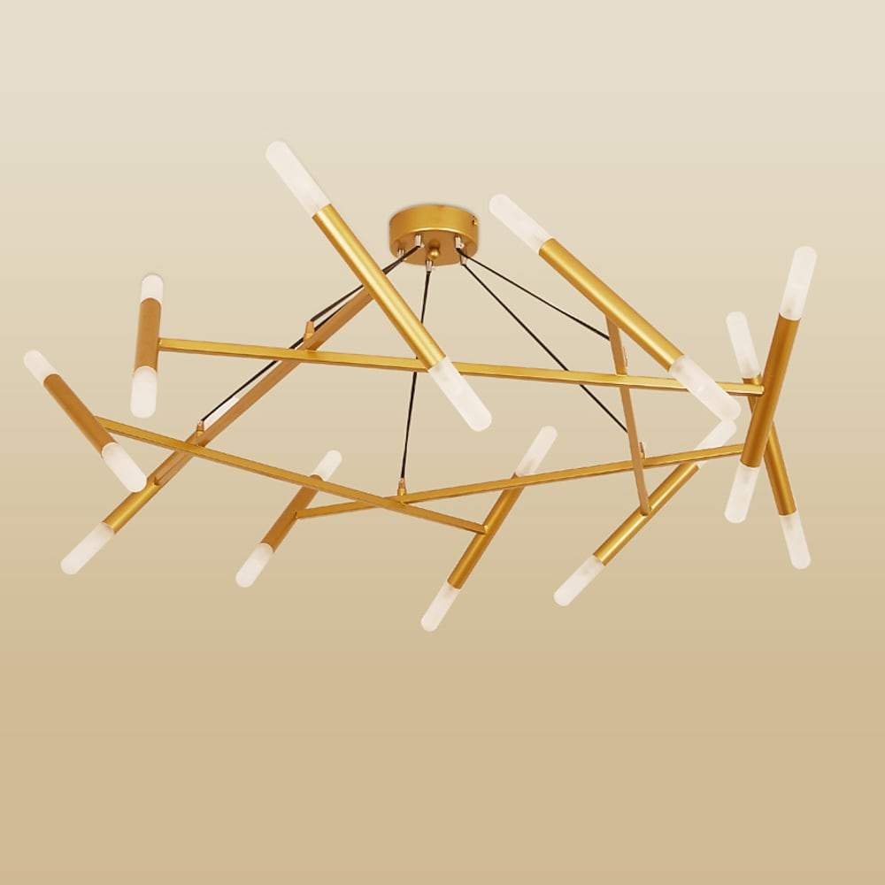 Modern Nordic LED Metal Chandelier 16 Light Industrial Hanging Pendant Lamp for Living Dining Room