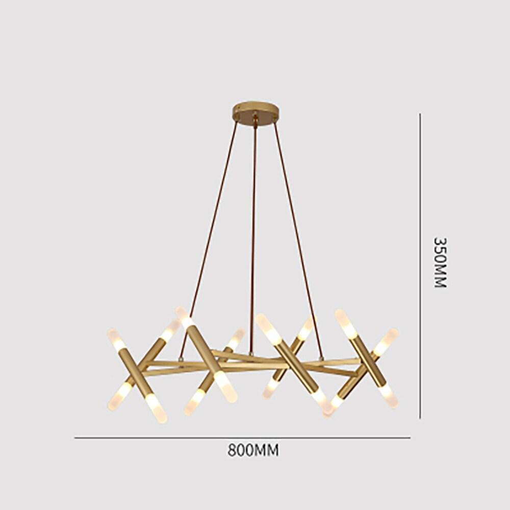 Modern Nordic LED Metal Chandelier 16 Light Industrial Hanging Pendant Lamp for Living Dining Room