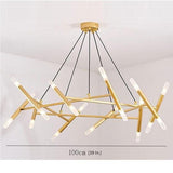 Modern Nordic LED Metal Chandelier 16 Light Industrial Hanging Pendant Lamp for Living Dining Room