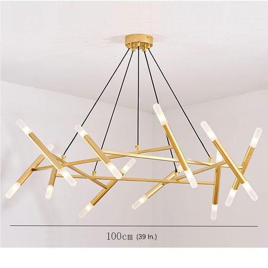Modern Nordic LED Metal Chandelier 16 Light Industrial Hanging Pendant Lamp for Living Dining Room