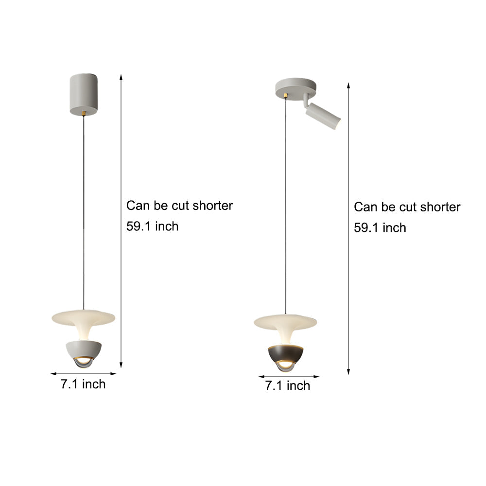 Modern Nordic LED Pendant Light with Integrated Spotlight 3 Step Dimming Hanging Ceiling Lamp