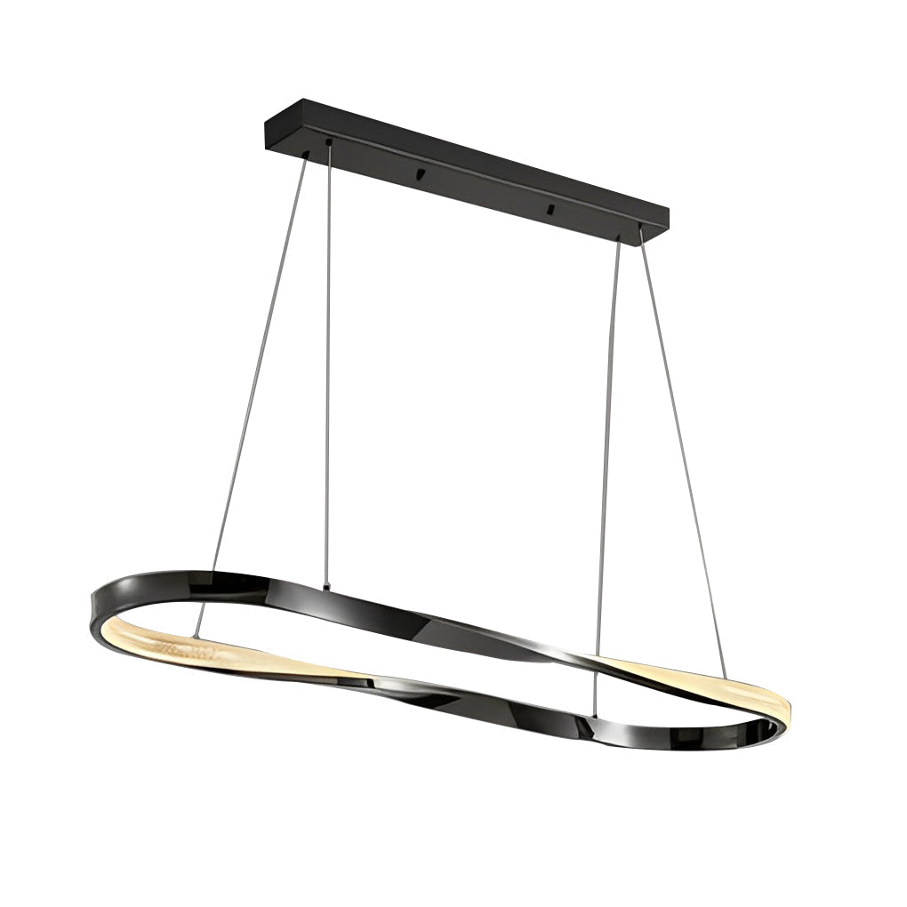 Modern Nordic LED Ring Chandelier Luxury Oval Aluminum Pendant Light with Three Step Dimming