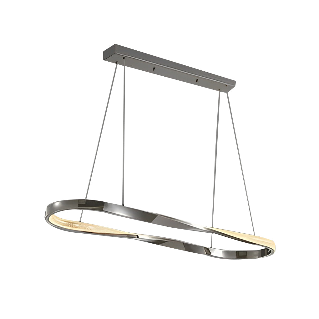 Modern Nordic LED Ring Chandelier Luxury Oval Aluminum Pendant Light with Three Step Dimming