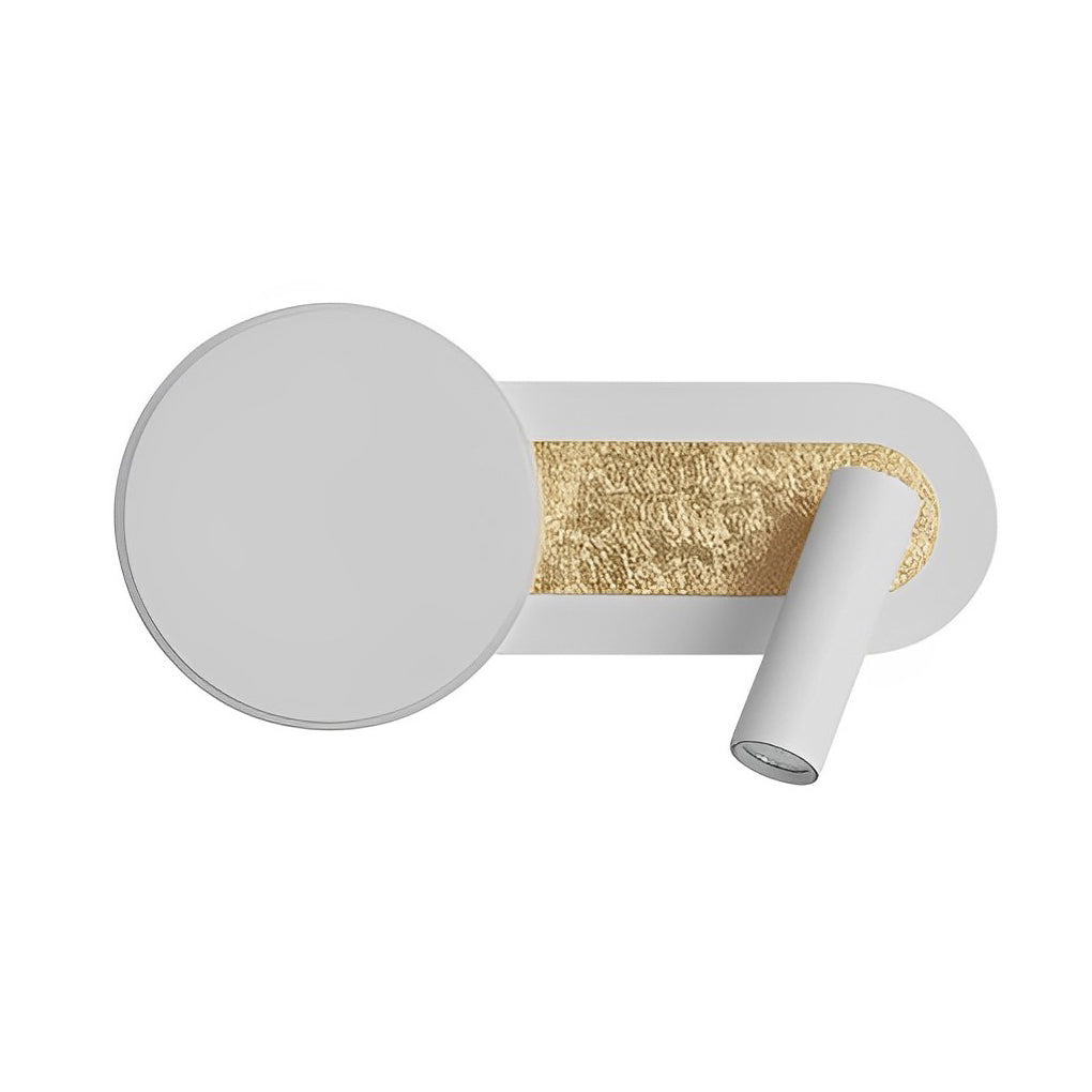 Modern Nordic LED Round Wall Sconce with Dual Switch and Adjustable Reading Spotlight for Bedroom
