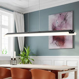 Modern Nordic LED Strip Pendant Light for Dining Room and Office Neutral White Finish