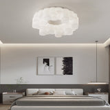 Modern Nordic LED White Ring Honeycomb Chandelier Three Step Dimming Pendant Light