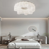 Modern Nordic LED White Ring Honeycomb Chandelier Three Step Dimming Pendant Light