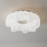 Modern Nordic LED White Ring Honeycomb Chandelier Three Step Dimming Pendant Light