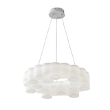 Modern Nordic LED White Ring Honeycomb Chandelier Three Step Dimming Pendant Light