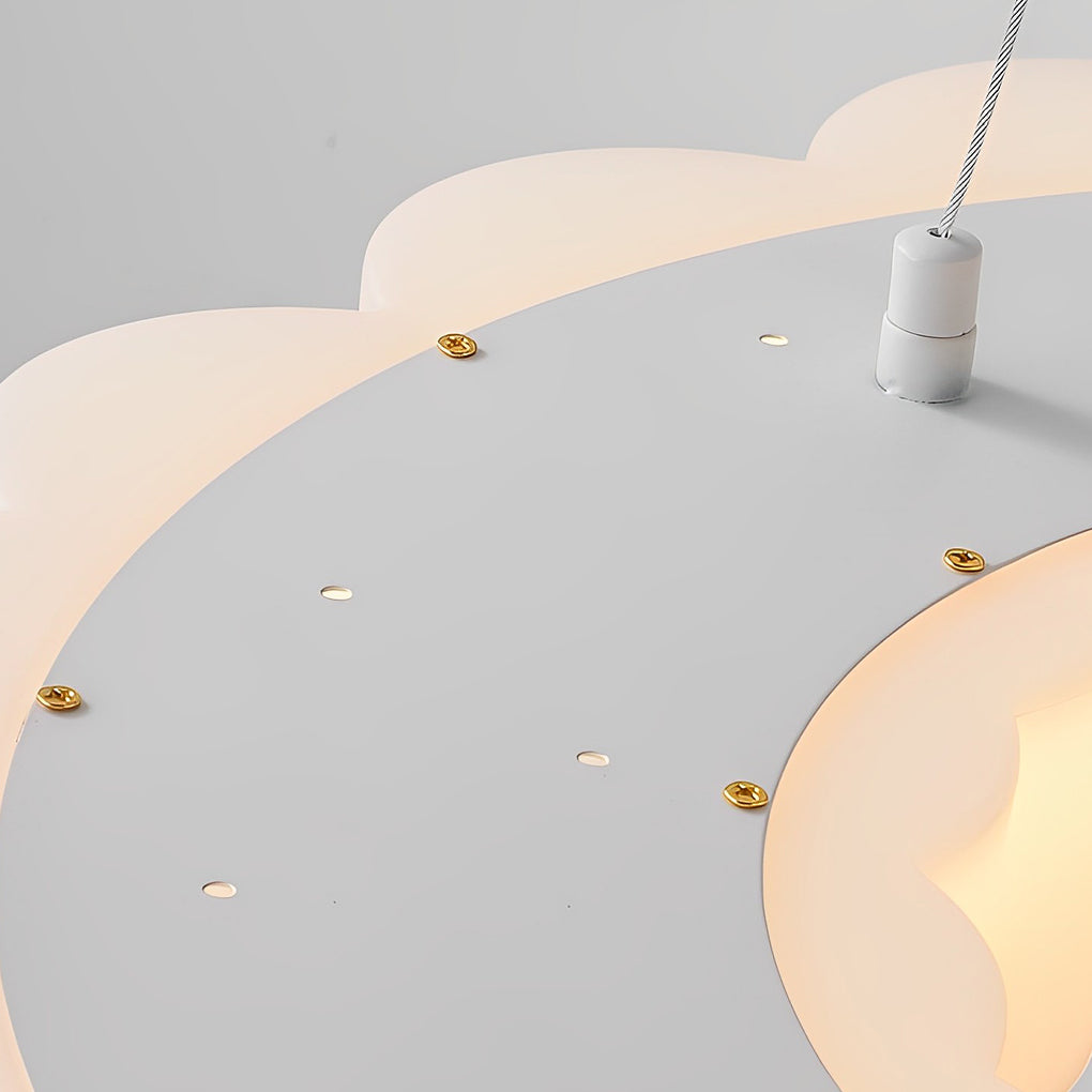 Modern Nordic LED White Ring Honeycomb Chandelier Three Step Dimming Pendant Light