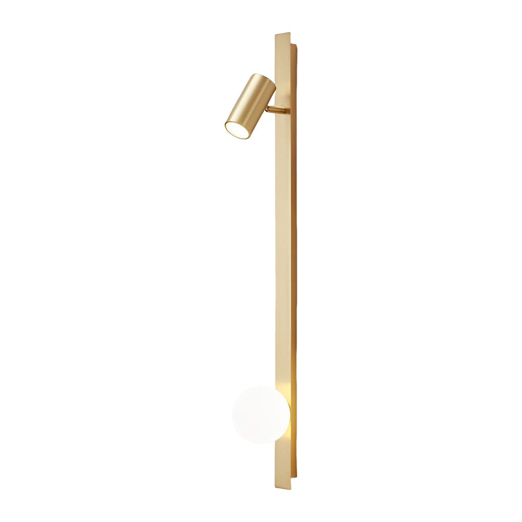 Modern Nordic Long Strip LED Wall Sconce with Three Color Dimming and Adjustable Spotlight