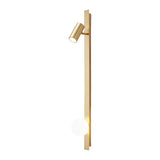 Modern Nordic Long Strip LED Wall Sconce with Three Color Dimming and Adjustable Spotlight