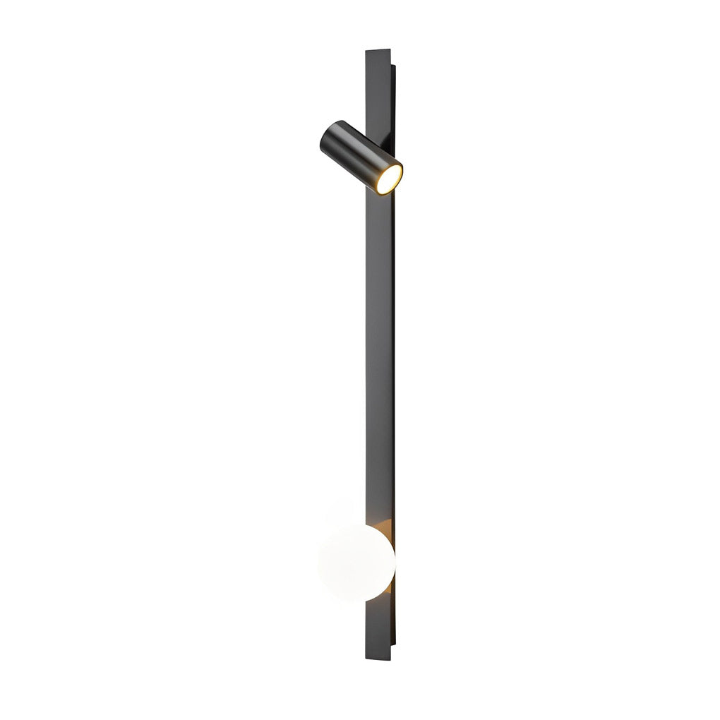 Modern Nordic Long Strip LED Wall Sconce with Three Color Dimming and Adjustable Spotlight