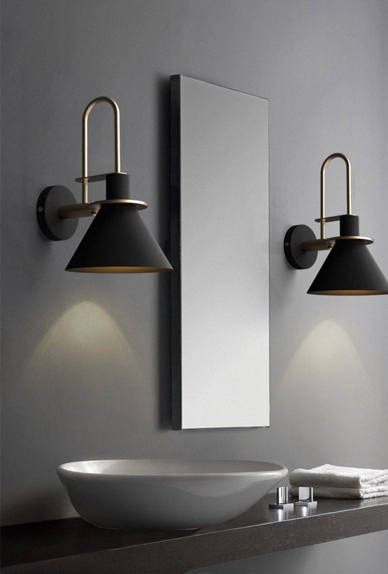 Modern Nordic Minimalist Metal Wall Sconce Geometric Iron Bracket Light Fixture