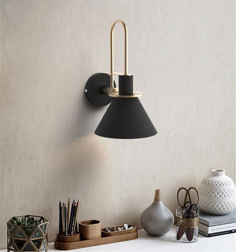 Modern Nordic Minimalist Metal Wall Sconce Geometric Iron Bracket Light Fixture
