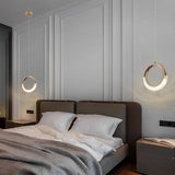 Modern Nordic Moon Ring LED Gold Pendant Light Small Chandelier for Bedside and Living Room