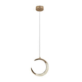 Modern Nordic Moon Ring LED Gold Pendant Light Small Chandelier for Bedside and Living Room