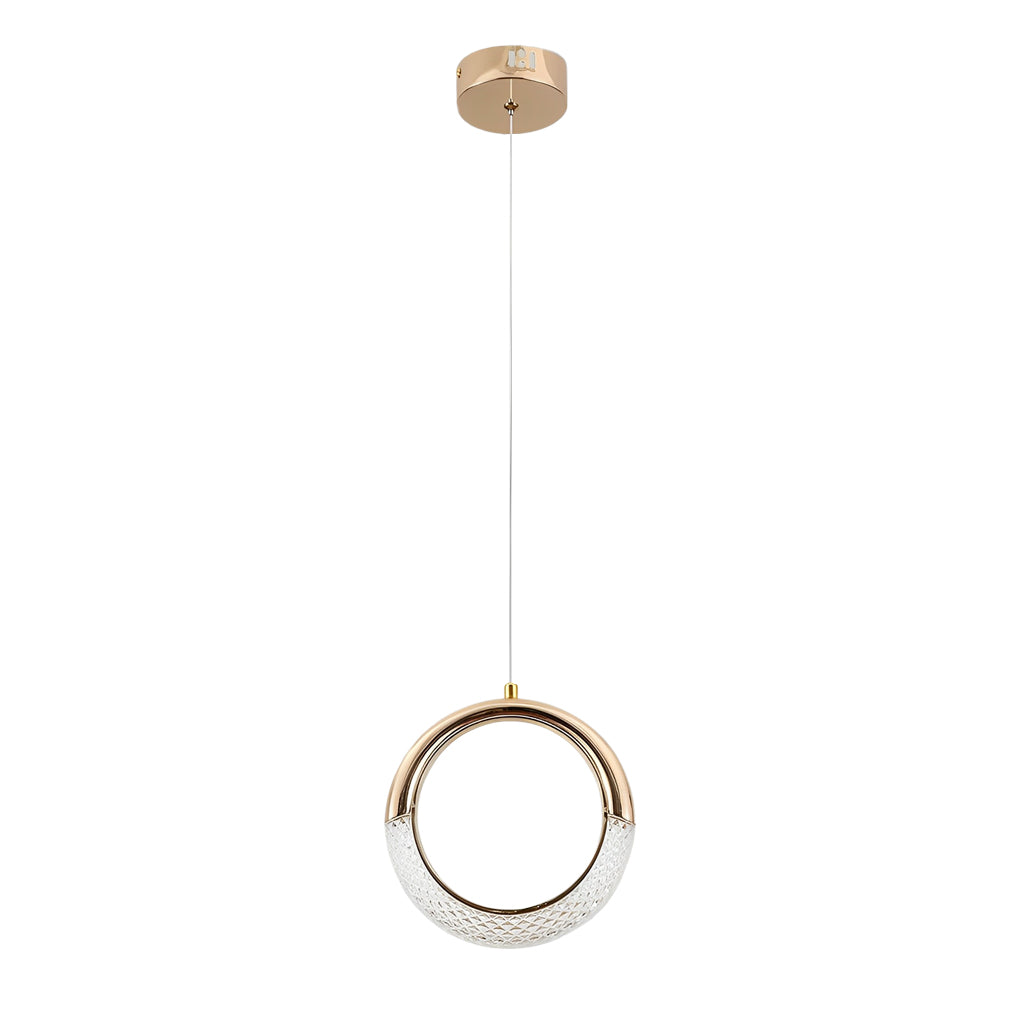 Modern Nordic Moon Ring LED Gold Pendant Light Small Chandelier for Bedside and Living Room