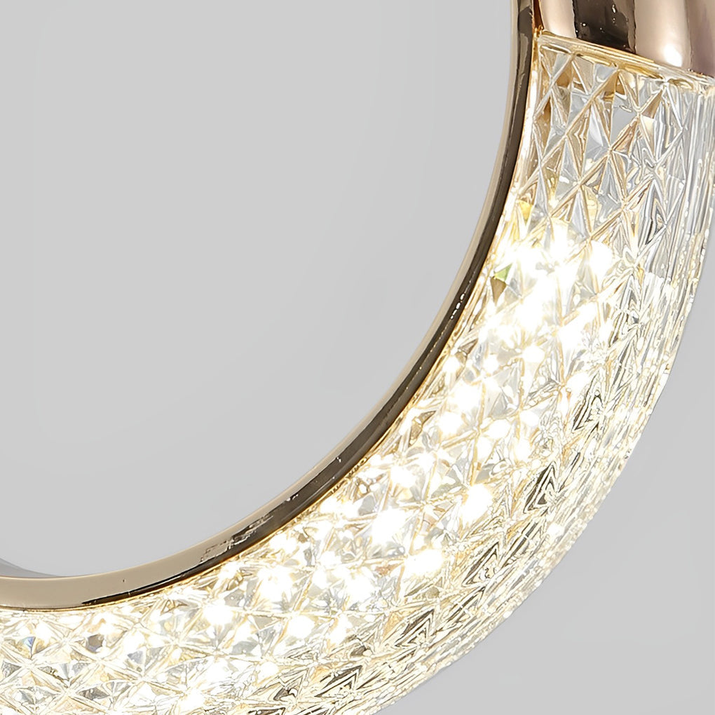 Modern Nordic Moon Ring LED Gold Pendant Light Small Chandelier for Bedside and Living Room
