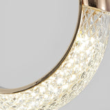 Modern Nordic Moon Ring LED Gold Pendant Light Small Chandelier for Bedside and Living Room