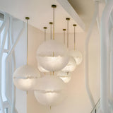 Modern Nordic Moon Shaped LED Chandelier White Resin Pendant Light Fixture