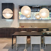 Modern Nordic Moon Shaped LED Chandelier White Resin Pendant Light Fixture