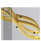 Modern Nordic Multiwave LED Pendant Light Linear Wave Chandelier for Dining Room