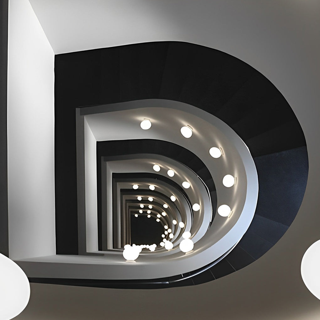Modern Nordic Pebble Glass Wall Sconce White LED Cobblestone Decorative Light for Bedroom