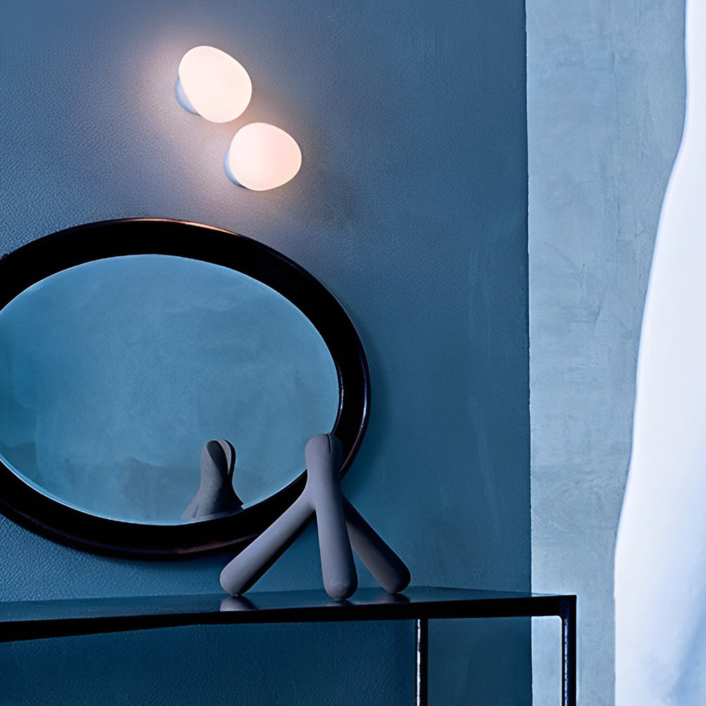 Modern Nordic Pebble Glass Wall Sconce White LED Cobblestone Decorative Light for Bedroom