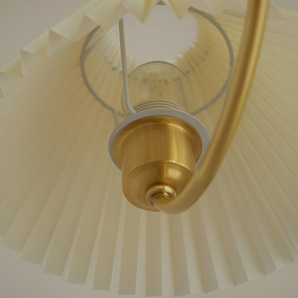 Modern Nordic Pleated Chandelier 3 Light Walnut Wood Pendant Ceiling Fixture for Dining Room