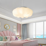 Modern Nordic Pumpkin LED Ceiling Light with Stepless Dimming and White Cloud Design for Bedroom